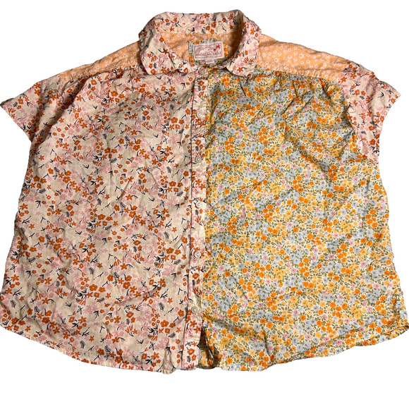 American Eagle Floral Button Up Womens Medium Lightweight Bloomcore Maximalist - Picture 1 of 7
